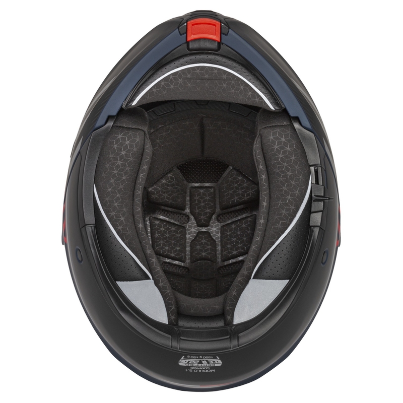Kask motocyklowy składany Cassida Modulo 2.1 Compass matowo-niebieski perłowo-czarno-czerwony