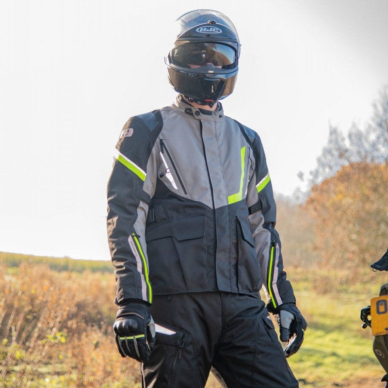 Kurtka motocyklowa Oxford Montreal 4.0 DRY2DRY™ czarno-szaro-fluo-żółta