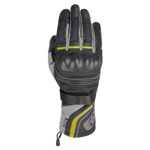 Rękawiczki motocyklowe Oxford Montreal 4.0 DRY2DRY™ w kolorze czarno-szaro-fluo-żółtym