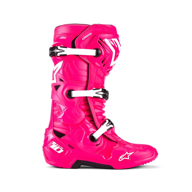 Buty motocyklowe Alpinestars Tech 10 różowo-czarno-białe