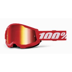 Gogle motocrossowe dziecięce 100% STRATA 2 czerwone (plexi czerwona)