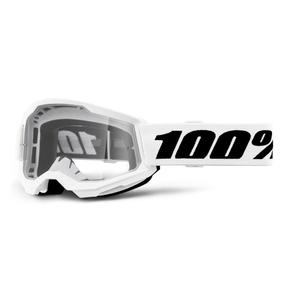 Dziecięce gogle motocrossowe wykonane w 100% z białej przezroczystej plexi STRATA 2