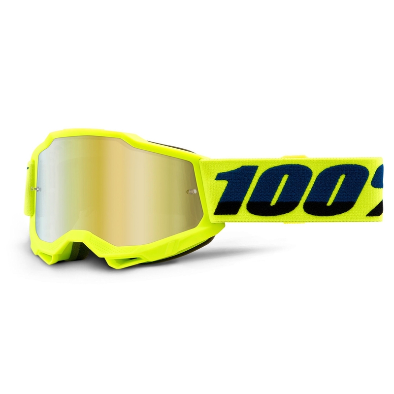 Dziecięce gogle motocrossowe 100% ACCURI 2 z plexi w kolorze żółtego lustrzanego złota