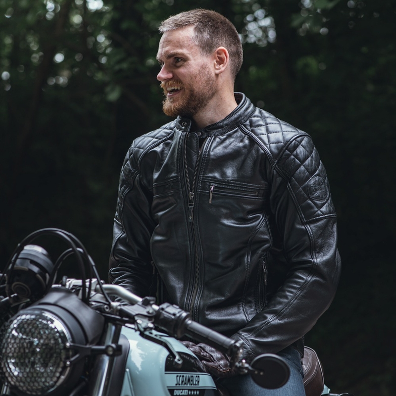 Skórzana kurtka motocyklowa Oxford Route 73 2.0 czarna