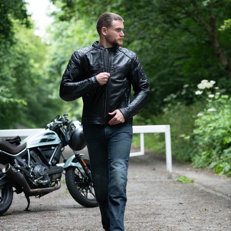Skórzana kurtka motocyklowa Oxford Route 73 2.0 czarna