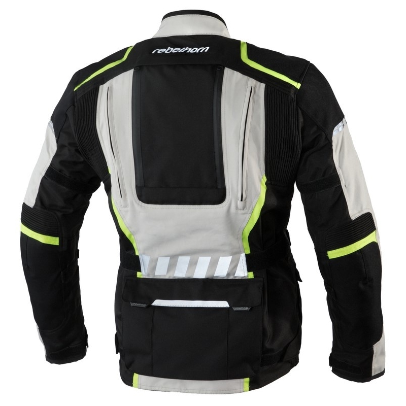 Kurtka motocyklowa Rebelhorn Hiker II czarno-szaro-fluo żółta wyprzedaż