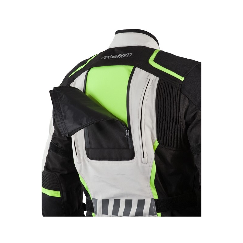 Kurtka motocyklowa Rebelhorn Hiker II czarno-szaro-fluo żółta wyprzedaż