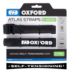 Paski do bagażu Oxford Atlas G-Hook 2 szt. czarne 26mm x 2m