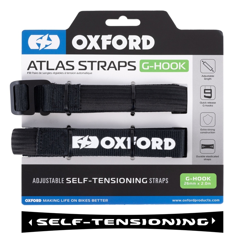 Paski do bagażu Oxford Atlas G-Hook 2 szt. czarne 26mm x 2m