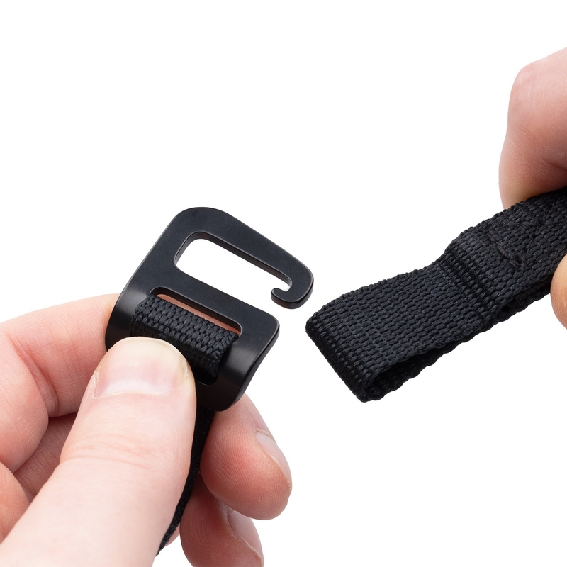 Paski do bagażu Oxford Atlas G-Hook 2 szt. czarne 17 mm x 1,2 m