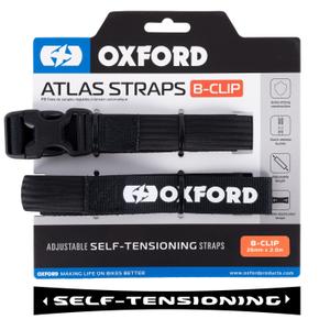 Paski do bagażu Oxford Atlas B-Clip 2 szt. czarne 26 mm x 2 m