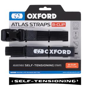 Paski do bagażu Oxford Atlas B-Clip 2 szt. szare 26 mm x 2 m