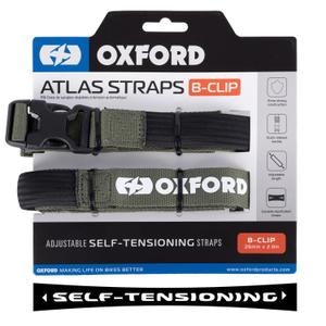 Paski do bagażu Oxford Atlas B-Clip 2 szt. zielone 26 mm x 2 m