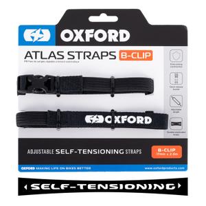 Paski do bagażu Oxford Atlas B-Clip 2 szt. czarne 17 mm x 2 m