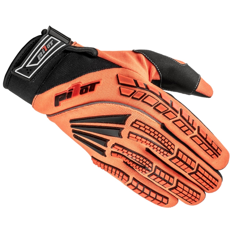 Dziecięce rękawiczki motocrossowe Pilot Pioneer fluo pomarańczowo-czarne