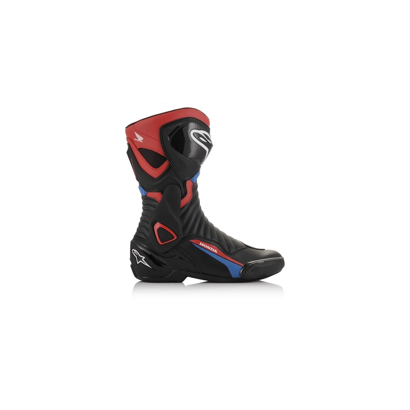 Buty motocyklowe Alpinestars S-MX 6 Honda z kolekcji czarno-czerwono-niebiesko-białej