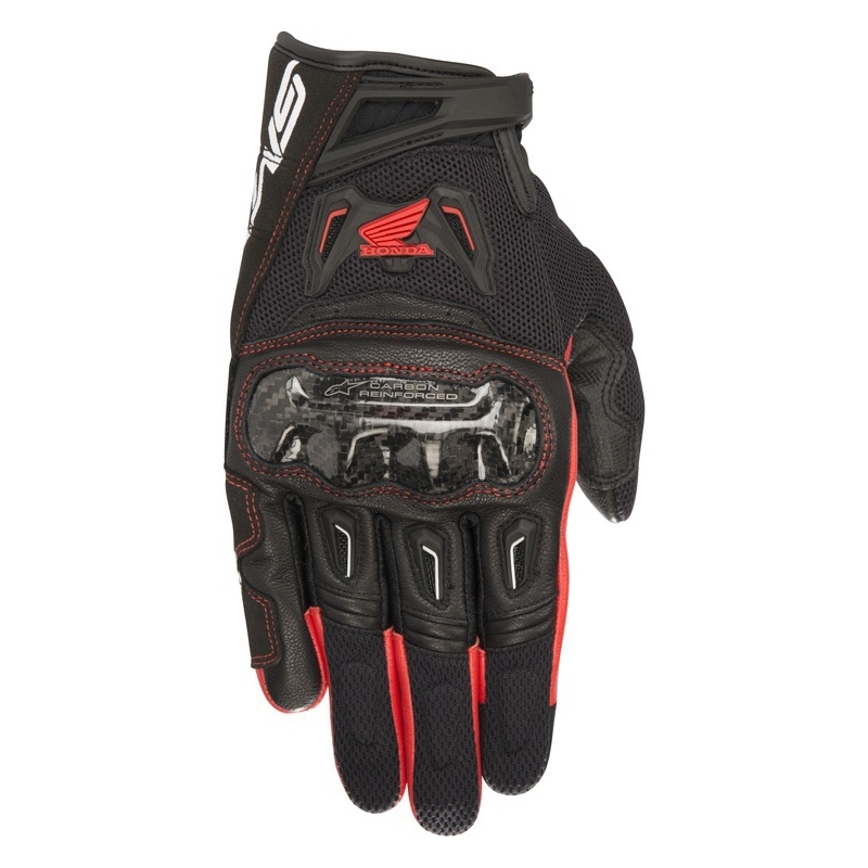 Rękawiczki motocyklowe Alpinestars SMX-2 Air Carbon Honda Collection czarno-czerwone