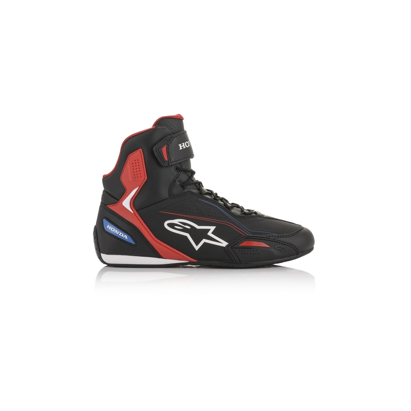 Buty motocyklowe Alpinestars Faster-3 Honda, kolekcja czarno-czerwono-niebieskie