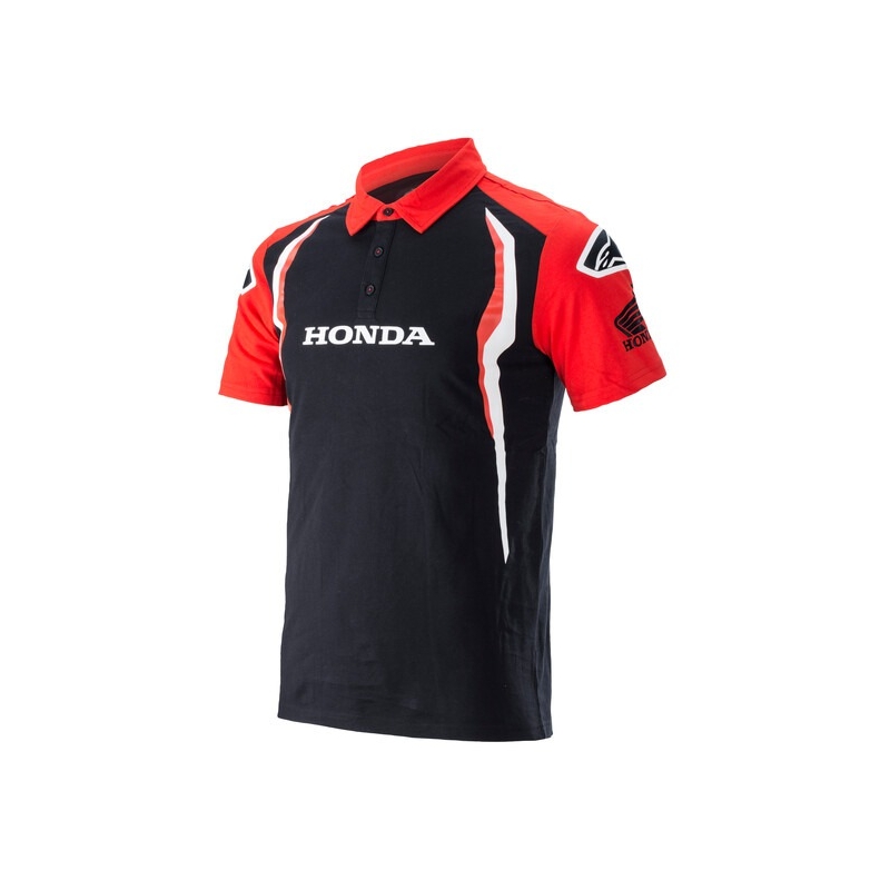 Koszulka polo Alpinestars Honda czerwono-czarna