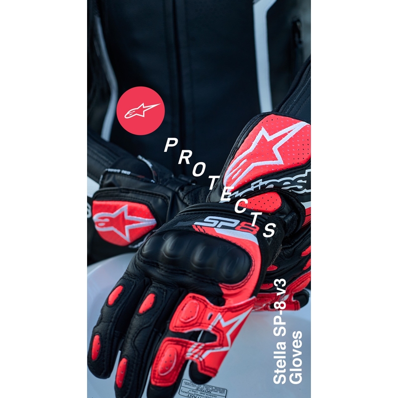 Damskie rękawiczki motocyklowe Alpinestars SP-8 czarno-czarne