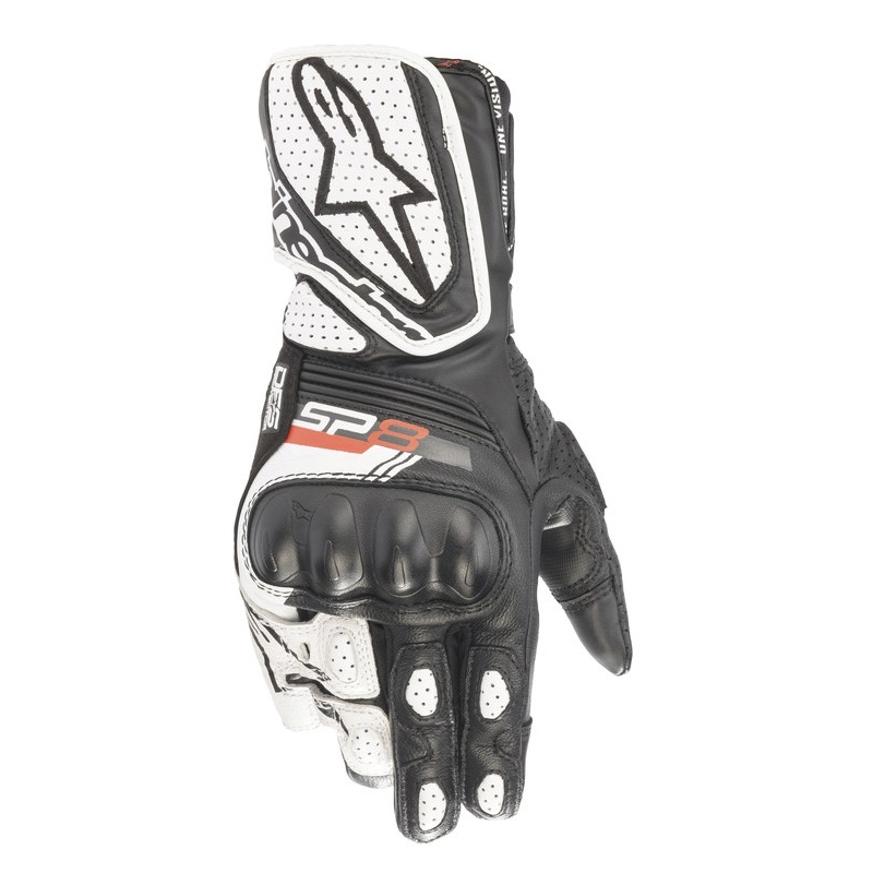 Damskie rękawiczki motocyklowe Alpinestars SP-8 czarno-białe