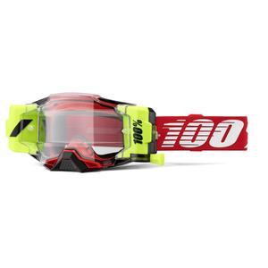 Gogle motocrossowe 100% - USA Armega Forecast czerwone (przezroczyste szkło)