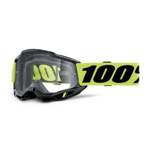 Gogle motocrossowe 100% ACCURI 2 OTG czarno-fluo żółte (plexi przezroczysta)