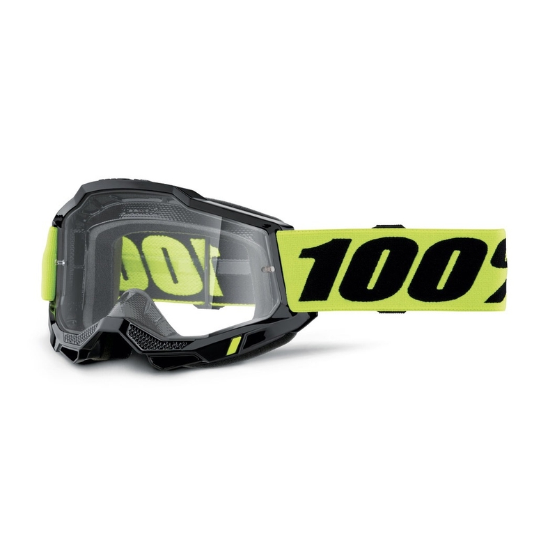 Gogle motocrossowe 100% ACCURI 2 OTG czarno-fluo żółte (plexi przezroczysta)