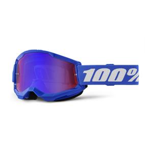Dziecięce gogle motocrossowe 100% STRATA 2 Niebieskie czerwono-niebieskie plexi