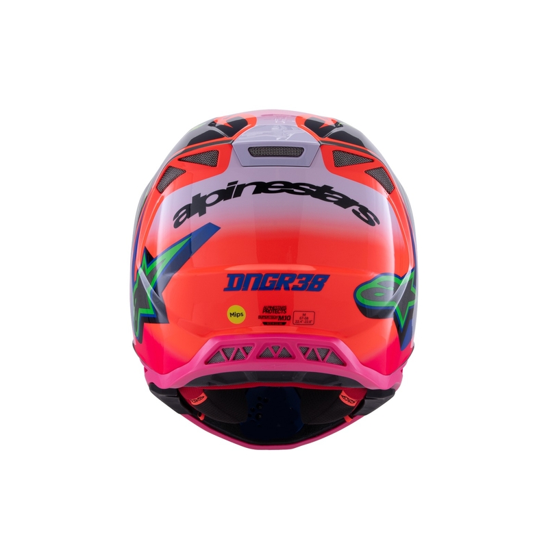 Kask motocrossowy Alpinestars Supertech S-M10 HAIDEN DEEGAN edycja fluo pomarańczowo-fioletowo-różowo-zielony