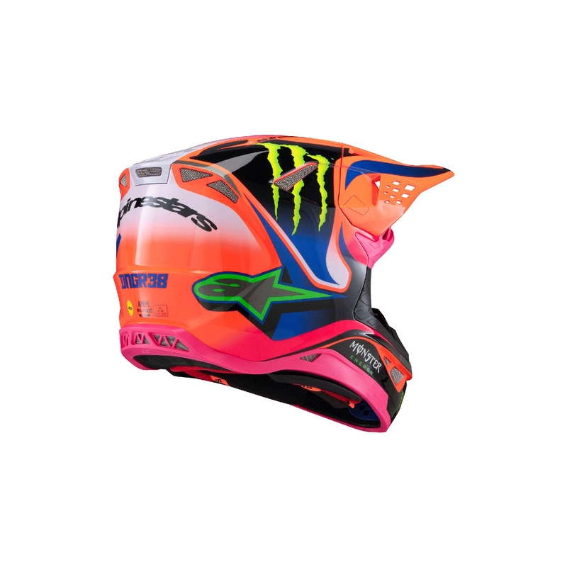 Kask motocrossowy Alpinestars Supertech S-M10 HAIDEN DEEGAN edycja fluo pomarańczowo-fioletowo-różowo-zielony