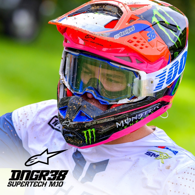 Kask motocrossowy Alpinestars Supertech S-M10 HAIDEN DEEGAN edycja fluo pomarańczowo-fioletowo-różowo-zielony