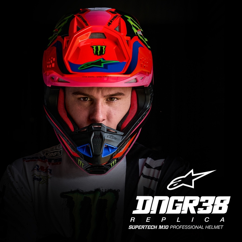 Kask motocrossowy Alpinestars Supertech S-M10 HAIDEN DEEGAN edycja fluo pomarańczowo-fioletowo-różowo-zielony