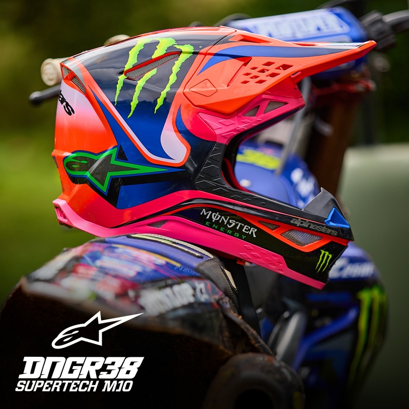 Kask motocrossowy Alpinestars Supertech S-M10 HAIDEN DEEGAN edycja fluo pomarańczowo-fioletowo-różowo-zielony