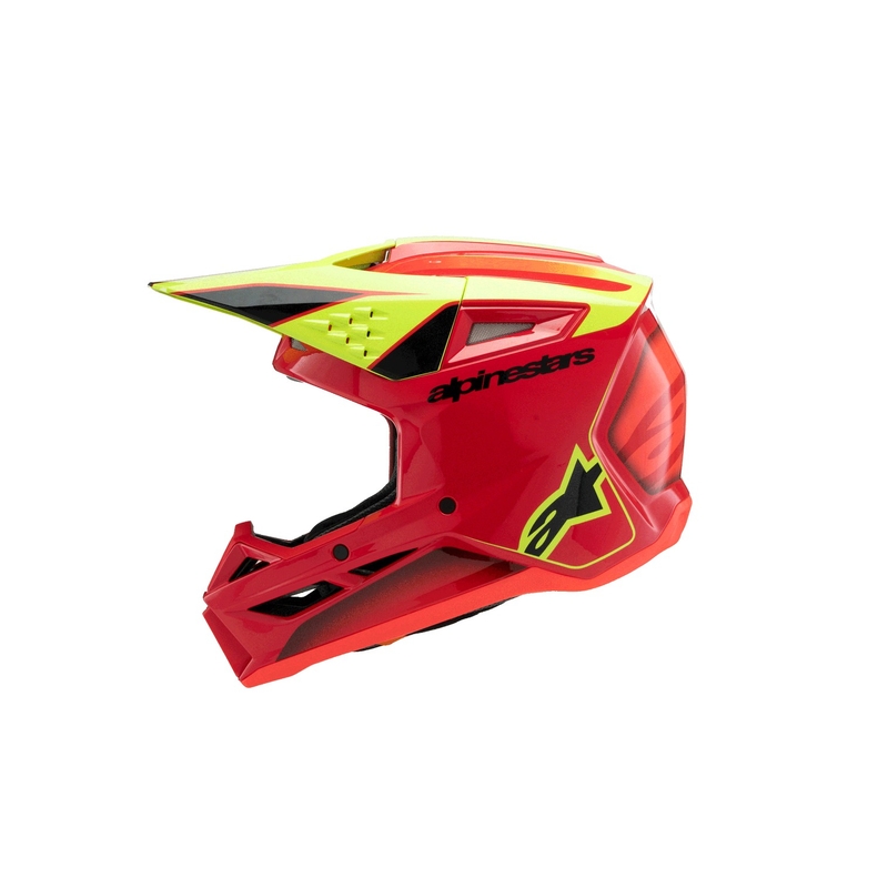 Kask motocrossowy dziecięcy Alpinestars S-M3 FRAY czerwono-fluo żółto-czarny