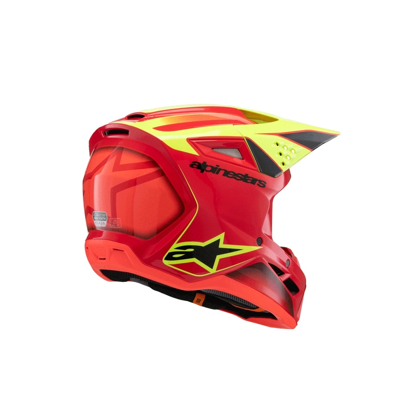 Kask motocrossowy dziecięcy Alpinestars S-M3 FRAY czerwono-fluo żółto-czarny