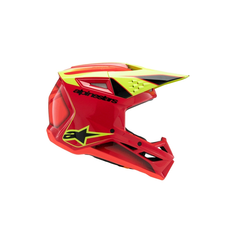 Kask motocrossowy dziecięcy Alpinestars S-M3 FRAY czerwono-fluo żółto-czarny