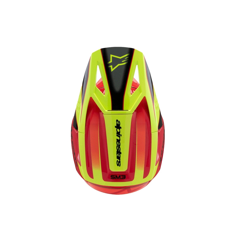 Kask motocrossowy dziecięcy Alpinestars S-M3 FRAY czerwono-fluo żółto-czarny