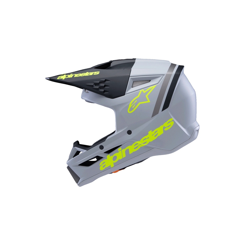 Kask motocrossowy dziecięcy Alpinestars S-M3 RADIUM matowy szaro-fluo żółto-czarny