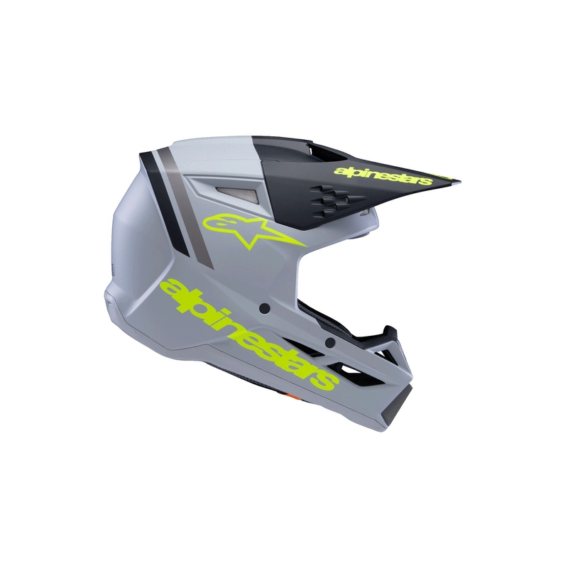 Kask motocrossowy dziecięcy Alpinestars S-M3 RADIUM matowy szaro-fluo żółto-czarny