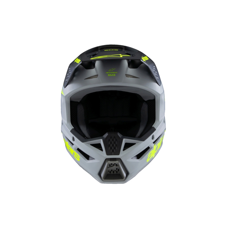 Kask motocrossowy dziecięcy Alpinestars S-M3 RADIUM matowy szaro-fluo żółto-czarny