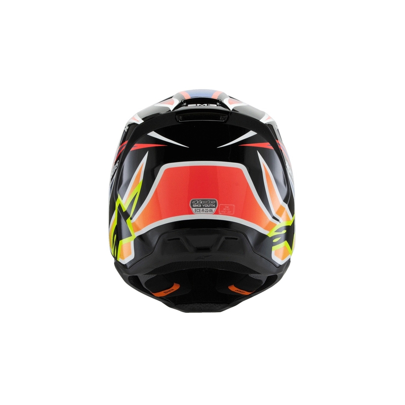 Kask motocrossowy dla dzieci Alpinestars S-M3 WURX czarno-fluo-żółto-niebiesko-czerwony