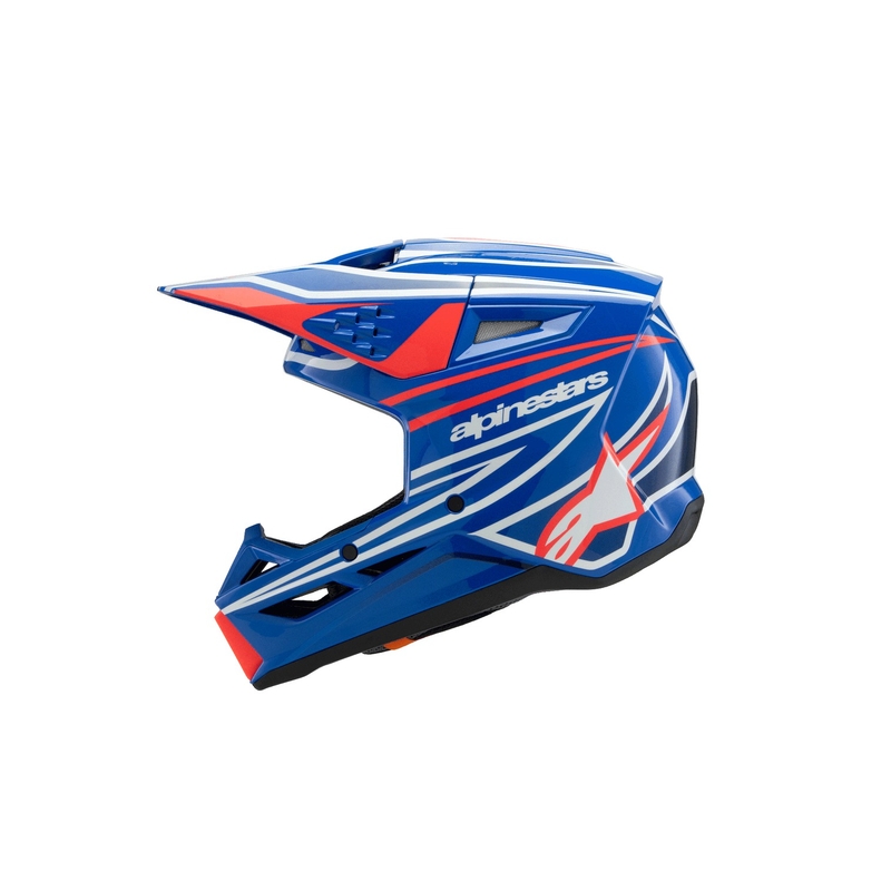 Kask motocrossowy dla dzieci Alpinestars S-M3 WURX niebiesko-czerwono-biało-czarny