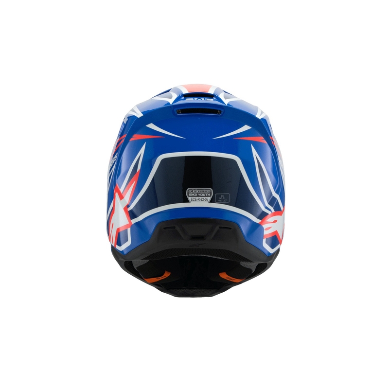 Kask motocrossowy dla dzieci Alpinestars S-M3 WURX niebiesko-czerwono-biało-czarny