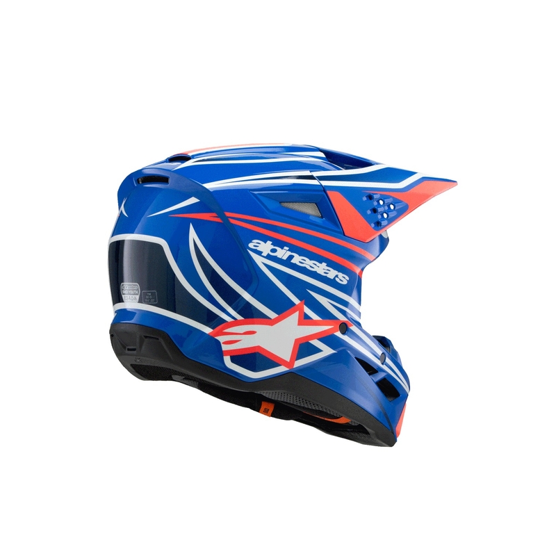 Kask motocrossowy dla dzieci Alpinestars S-M3 WURX niebiesko-czerwono-biało-czarny