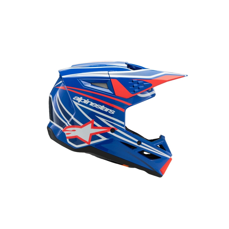 Kask motocrossowy dla dzieci Alpinestars S-M3 WURX niebiesko-czerwono-biało-czarny