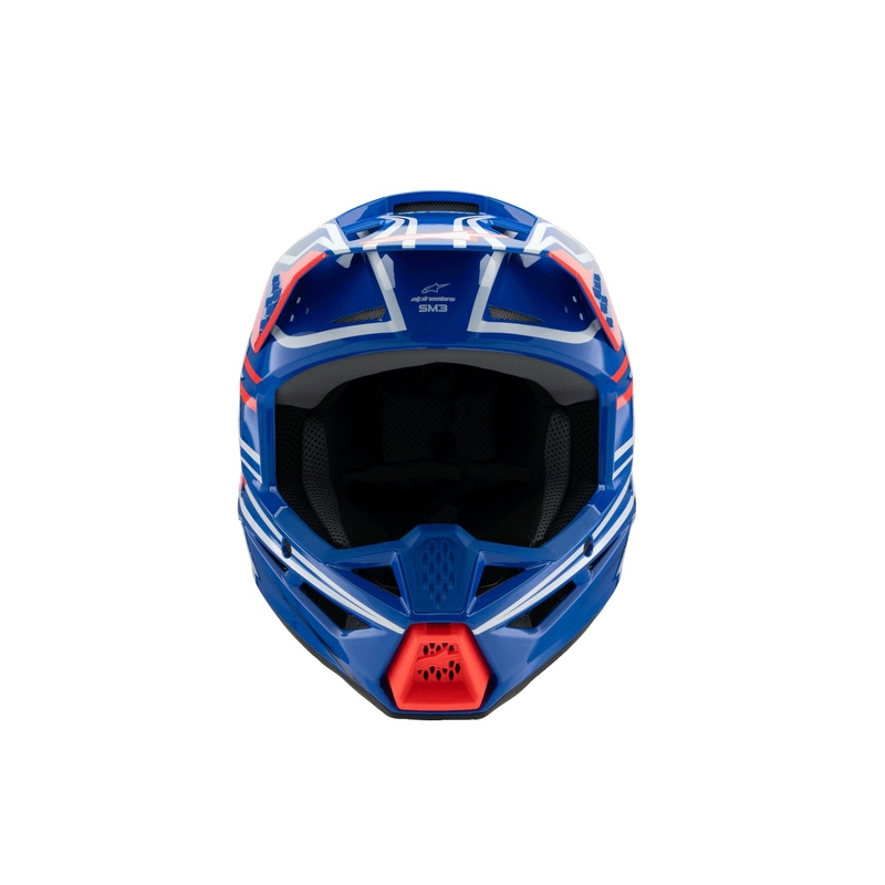 Kask motocrossowy dla dzieci Alpinestars S-M3 WURX niebiesko-czerwono-biało-czarny