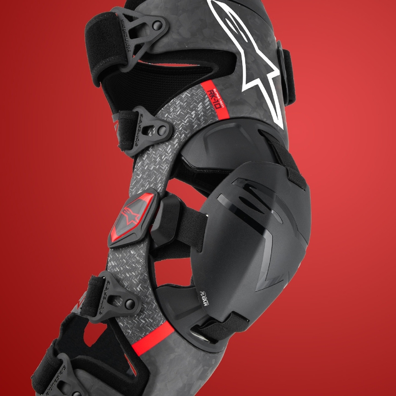 Ochraniacze kolan Alpinestars Supertech RK-10 Plasma czarno-czerwone