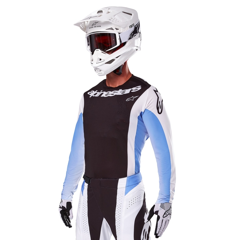 Czarno-niebieska koszulka motocrossowa Alpinestars Techstar Melt