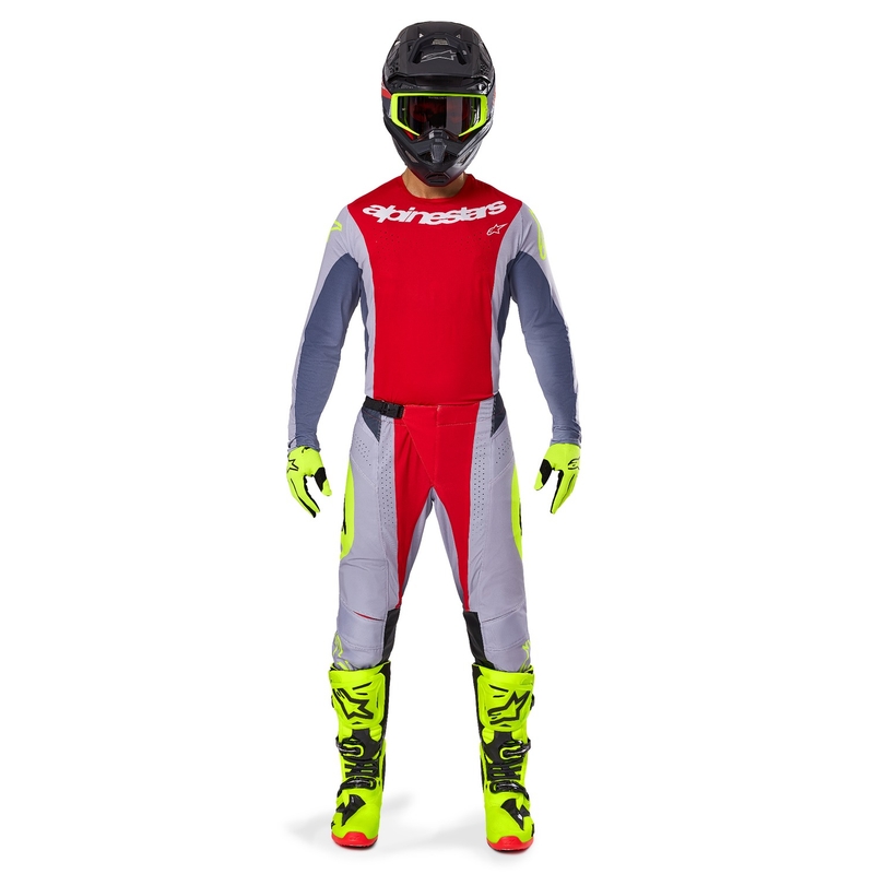 Koszulka motocrossowa Alpinestars Techstar Melt czerwono-szara
